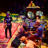 Explore photos of Carlos Santana joining Cindy Blackman with John Medeski,  Vernon Reid at SFJAZZ in San Francisco